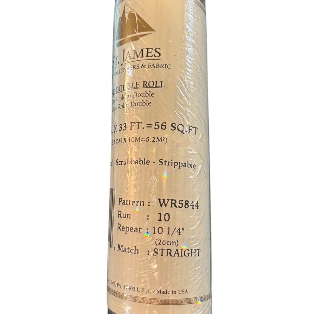 St James 1 Double Roll Pre-Pasted Scrubable Wallpaper Pattern #WR584 Run 10